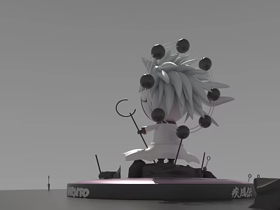 Modern game character six spots alone 3d model