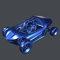 Blue Off Road Vehicle Featuring Open Cockpit Large Wheels And Frame Structure 3d model