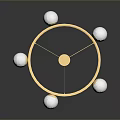 Modern Golden Circular Chandelier Design With White Spheres And Hanging Structure