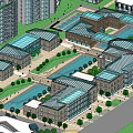 Modern High Rise Residential Buildings With Glass Facade And Waterfront Green Space