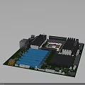 Detailed Electronic Motherboard With CPU Socket RAM Slots And Circuit Components 3d model