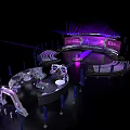 Modern Stage Design With Circular Layout Purple Lighting And Large LED Screen 3d model