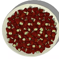 Fresh Ripe Red Strawberries Neatly Placed in White Plate With Green Leaves