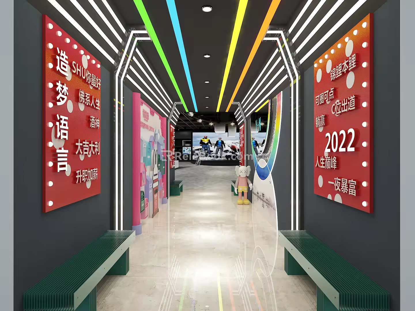 Modern shopping mall department store time tunnel net red wall 3d model