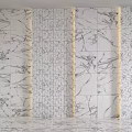 Modern Marble Feature Wall With Elegant Patterns And LED Light Strips 3d model