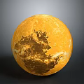Venus Planet Surface With Yellow Brown Texture And Detailed Terrain Features