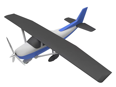 Small Aircraft Model Equipment Featuring Blue And White Color With Propeller Wings And Tail 3d model