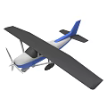 Small Aircraft Model Equipment Featuring Blue And White Color With Propeller Wings And Tail