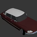 Vintage Burgundy Classic Sedan With White Roof And Sleek Exterior Design