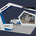 XParr Technology Modern Exhibition Booth With White Blue Structure Seating And