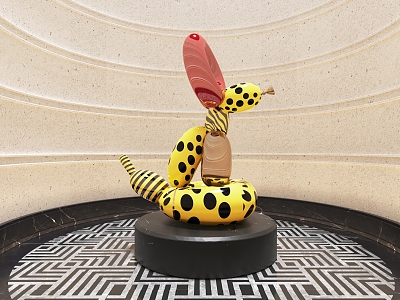 Kusama Yayoi Bleo Dog Sculpture model