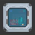 Futuristic Tech Console Featuring Multiple Screens Data Charts And Green Interface