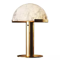Elegant Gold Table Lamp With Translucent Marble Texture Shade And Brass Base 3d model