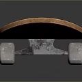 Black Skateboard With Orange Edge And White Wheels On Gray Surface