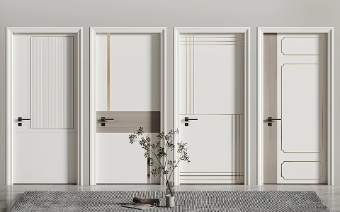 door bedroom door living room door wooden door 3d model