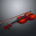 Classical Wooden Violin With Reddish Brown Body And Matching Bow For Music Enthusiasts