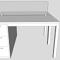 Simple Design Office Desk With Tabletop Three Drawer Cabinet And Partition 3d model