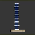 Modern Tall Tower Architecture With Stacked Blue Floors And Beige Base