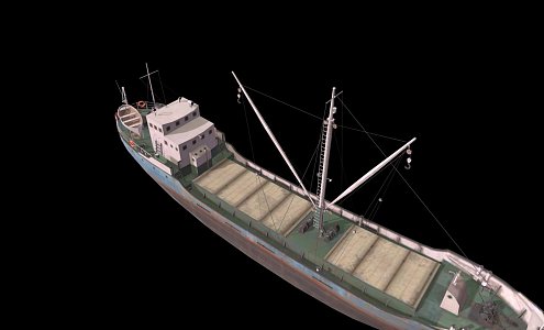 modern cargo ship 3d model