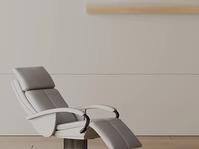 Modern Light Gray Leather Massage Chair With Reclining Footrest And Ergonomic Armrest Design 3d model