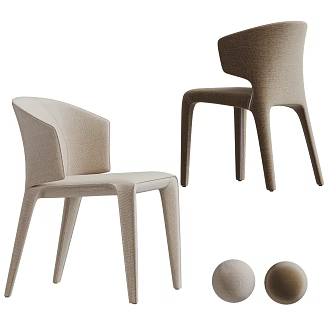 POLIFORM modern dining chair combination single chair fabric dining chair 3d model