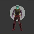 Batman Character In Black Armor Suit With Helmet And Weapons Standing Pose
