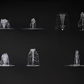 Various Water Fountain Designs With Different Water Flow Patterns For Landscape Decoration