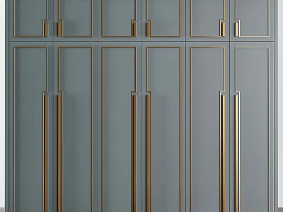 Modern Light Gray Chest of Drawers With Sleek Design And Golden Handles 3d model