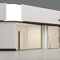 Modern U TWO Storefront Design With White Facade And Glass Entrance Doors