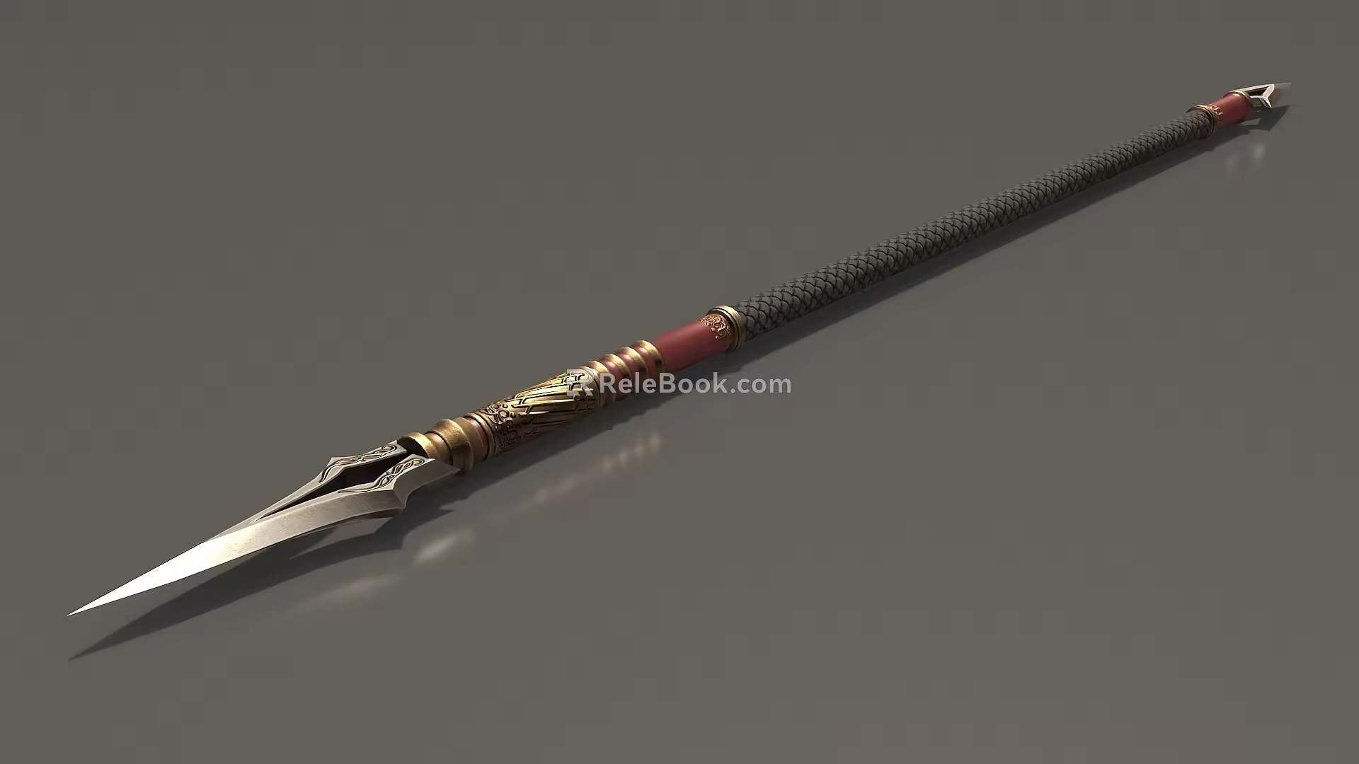 Gun pike halberd war halberd spear war spear ge game weapon cold weapon long handle weapon simple model low model low face several times era weapon 3d model