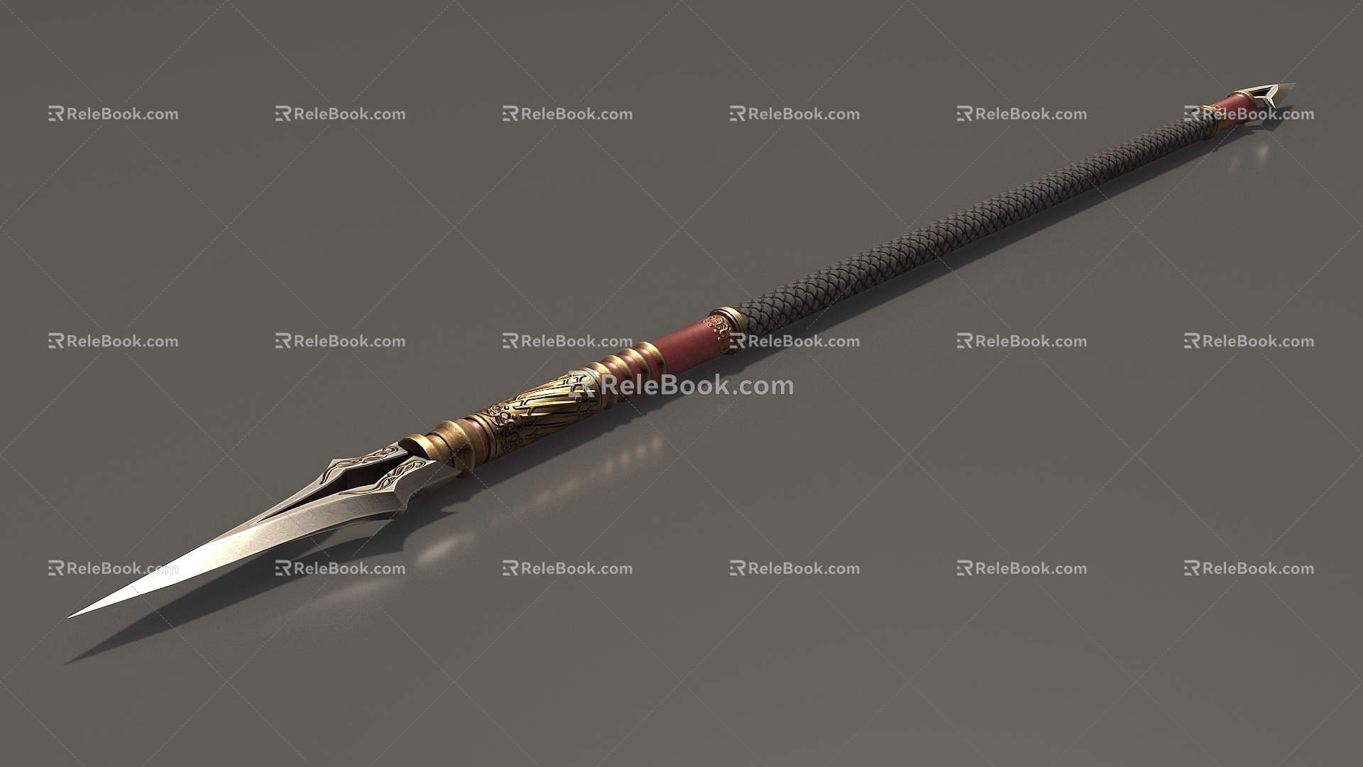 Gun pike halberd war halberd spear war spear spear ge game weapon cold weapon long handle weapon simple model low model low face several times era weapon 3d model