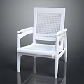 Stylish Modern White Chair With Perforated Backrest And Armrests Home Furniture