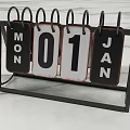 Vintage Flip Desk Calendar With Black Frame Displaying Monday 01 January