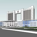 Modern Office Building Design Featuring Glass Facade High Rise Structure And Entrance Hall