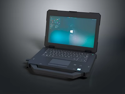 Rugged Laptop with Durable Design Windows OS Display and Integrated Keyboard for Industrial Outdoor Use 3d model