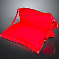 Red Durable Foldable Fabric Mat Featuring Straps And Metal Buckles