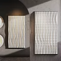 Textured Art Panels On Concrete Wall Decor 3d model