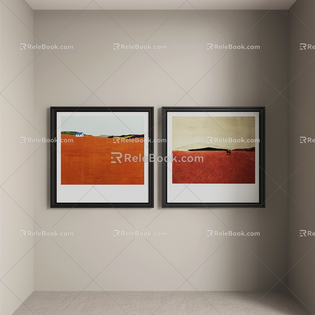 abstract decorative painting 3d model