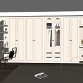 Modern White Wardrobe With Glass Doors In Minimalist Bedroom Interior Design