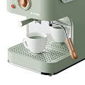 Light Green Retro Style Coffee Machine With Control Knobs And Cup Tray For Modern Kitchen