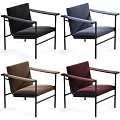 Modern Dining Chair With Red Upholstery Black Metal Frame And Modern Design Armrests