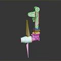 White Mechanical Arm Structure With Rotating Parts And Industrial Metal Design