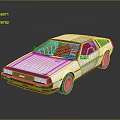 White DMC DeLorean Classic Sports Car With Sleek Body And Retro Design