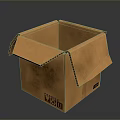 Durable Orange Open Cardboard Box For Household Storage And Packaging Use 3d model