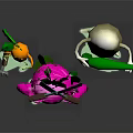 3D Rendered Anthropomorphic Vegetable Dolls With Expressive Faces Limbs Tools And Green Leaves