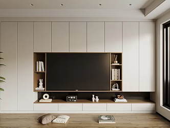 Modern TV background wall 3d model