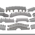 Landscape Bridge Models with Various Designs Different Structures and Architectural Details 3d model