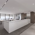 Modern Public Office Space With Glass Partitions Wooden Walls And Stone Decor