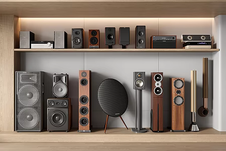 Modern Audio Bluetooth Audio Subwoofer Vertical Audio Amplifier Speaker 3d model