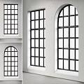 Casement Windows With Black Frames And Grid Glass On White Walls In Various Shapes